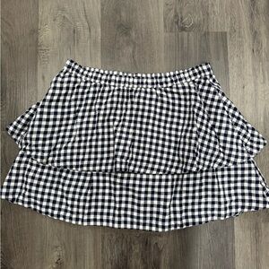 Madewell checkered tiered skirt